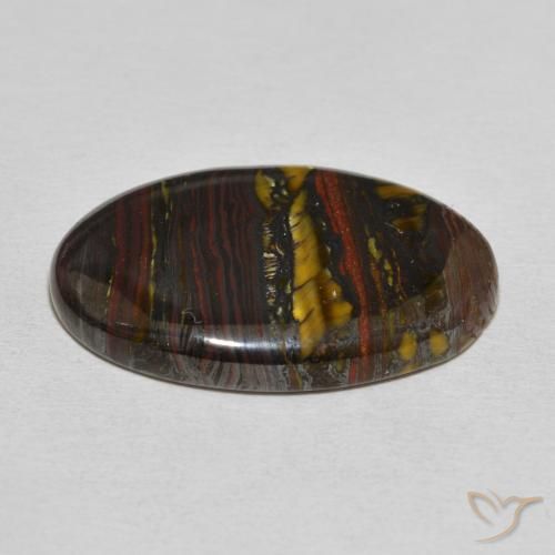 Matriz Olho de Tigre Multicolorido Natural 28.81ct, oval, Opaco