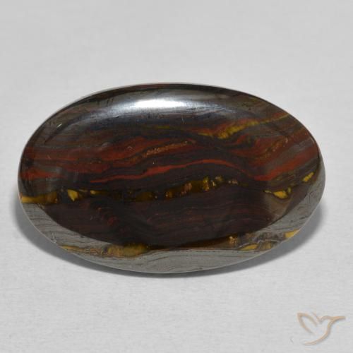 24.74ct Natural Multicolorido Matriz Olho de Tigre, oval, Opaco