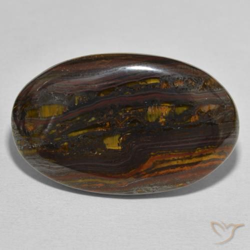 46.95ct Natural Multicolorido Matriz Olho de Tigre, oval, Opaco