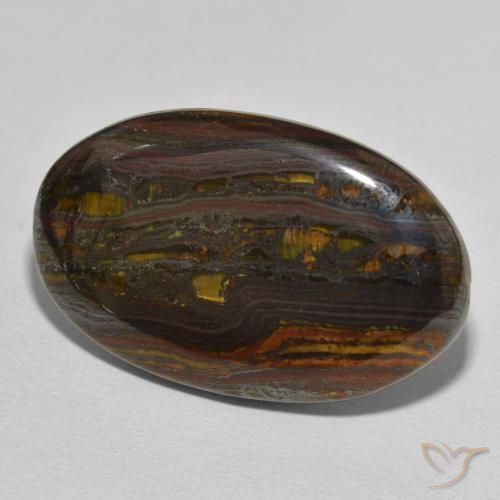 Matriz Olho de Tigre Multicolorido Natural 46.95ct, oval, Opaco