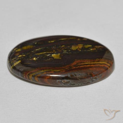 Matriz Olho de Tigre Multicolorido Natural 46.95ct, oval, Opaco