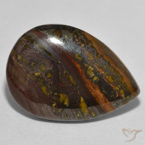 Matriz Olho de Tigre Multicolorido Natural 33.30ct, Formato de pêra, Opaco