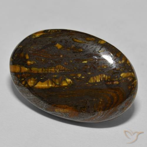 Matriz Olho de Tigre Marrom Quente Natural 55.99ct, oval, Opaco
