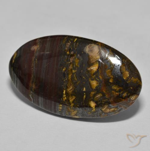 Matriz Olho de Tigre Marrom Quente Natural 45.78ct, oval, Opaco