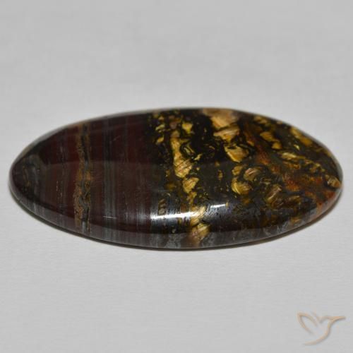 Matriz Olho de Tigre Marrom Quente Natural 45.78ct, oval, Opaco