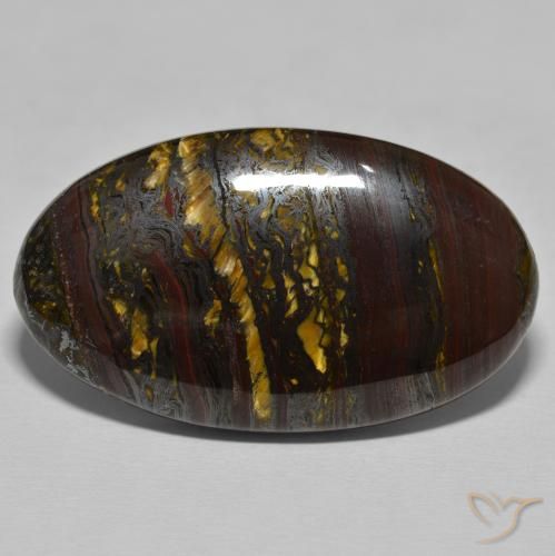 50.58ct Natural Medium Dark-Brown Matriz Olho de Tigre, oval, Opaco