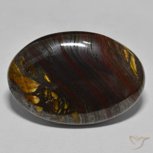 45.32ct Natural Marrom Quente Matriz Olho de Tigre, oval, Opaco