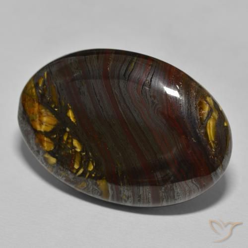 Matriz Olho de Tigre Marrom Quente Natural 45.32ct, oval, Opaco