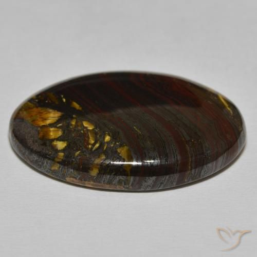 Matriz Olho de Tigre Marrom Quente Natural 45.32ct, oval, Opaco