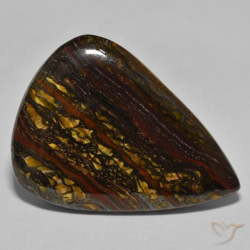 Matriz Olho de Tigre Hickory Brown Natural 52.44ct, Formato de pêra, Opaco