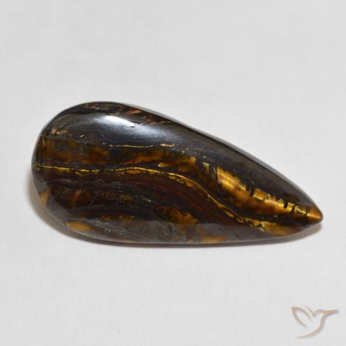 Matriz Olho de Tigre Multicolorido Natural 30.70ct, Formato de pêra, Opaco