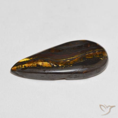 Matriz Olho de Tigre Multicolorido Natural 30.70ct, Formato de pêra, Opaco