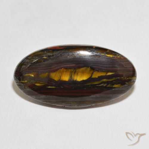 33.73ct Natural Multicolorido Matriz Olho de Tigre, oval, Opaco