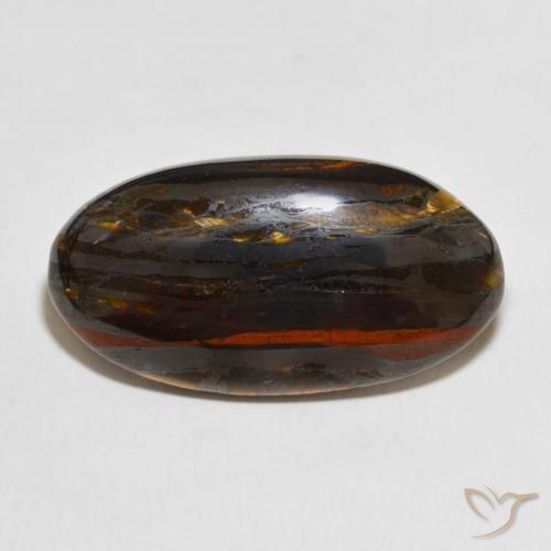 26.37ct Natural Multicolorido Matriz Olho de Tigre, oval, Opaco