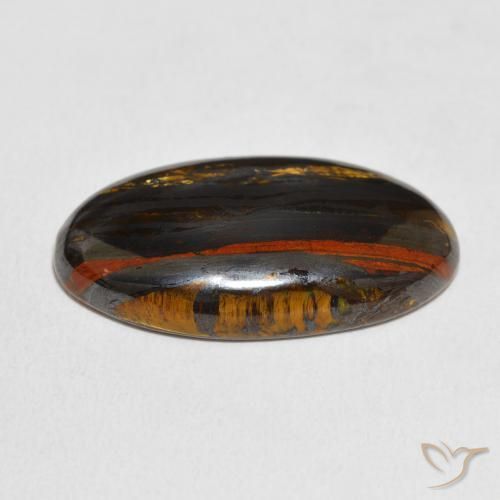 Matriz Olho de Tigre Multicolorido Natural 26.37ct, oval, Opaco