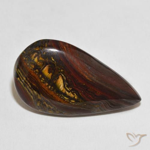 Matriz Olho de Tigre Multicolorido Natural 31.68ct, Formato de pêra, Opaco