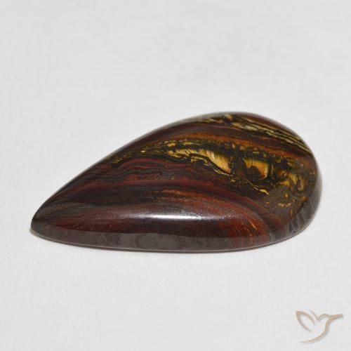 Matriz Olho de Tigre Multicolorido Natural 31.68ct, Formato de pêra, Opaco