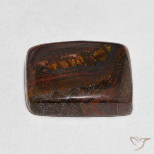 Matriz Olho de Tigre Multicolorido Natural 24.00ct, Almofada, Opaco