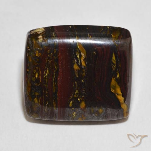 27.98ct Natural Multicolorido Matriz Olho de Tigre, Almofada, Opaco