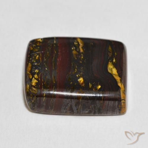 Matriz Olho de Tigre Multicolorido Natural 27.98ct, Almofada, Opaco