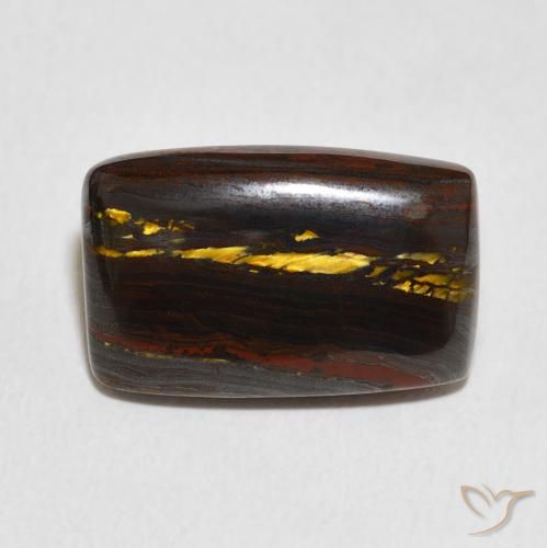 13.48ct Natural Multicolorido Matriz Olho de Tigre, Almofada, Opaco