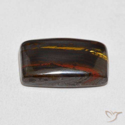 Matriz Olho de Tigre Multicolorido Natural 13.48ct, Almofada, Opaco