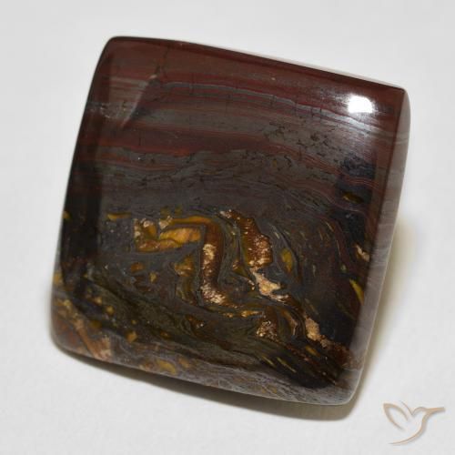 Matriz Olho de Tigre Multicolorido Natural 39.05ct, Quadrado, Opaco