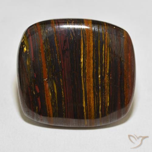 47.05ct Natural Multicolorido Matriz Olho de Tigre, Almofada, Opaco