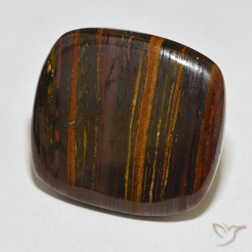 Matriz Olho de Tigre Multicolorido Natural 47.05ct, Almofada, Opaco