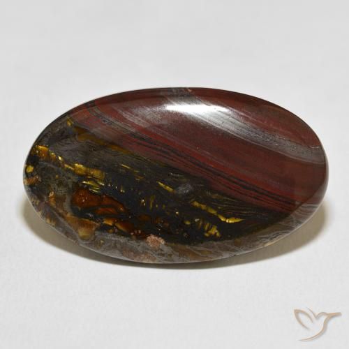 45.48ct Natural Multicolorido Matriz Olho de Tigre, oval, Opaco