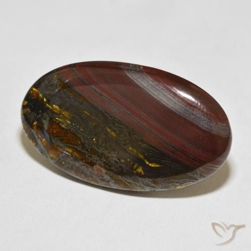 Matriz Olho de Tigre Multicolorido Natural 45.48ct, oval, Opaco
