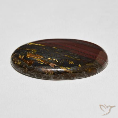Matriz Olho de Tigre Multicolorido Natural 45.48ct, oval, Opaco