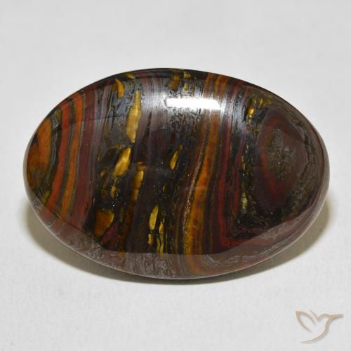 45.39ct Natural Multicolorido Matriz Olho de Tigre, oval, Opaco