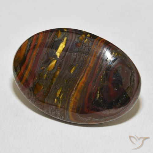 Matriz Olho de Tigre Multicolorido Natural 45.39ct, oval, Opaco