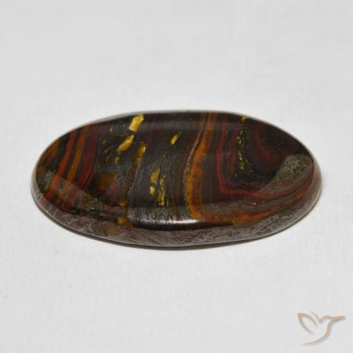 Matriz Olho de Tigre Multicolorido Natural 45.39ct, oval, Opaco