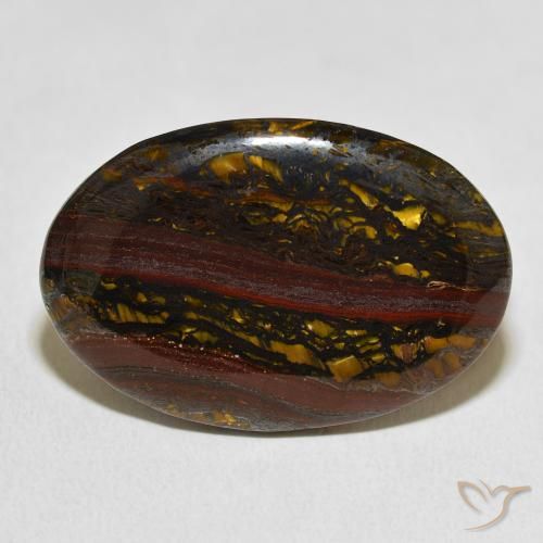 21.99ct Natural Multicolorido Matriz Olho de Tigre, oval, Opaco