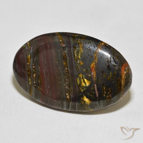 Matriz Olho de Tigre Multicolorido Natural 37.24ct, oval, Opaco