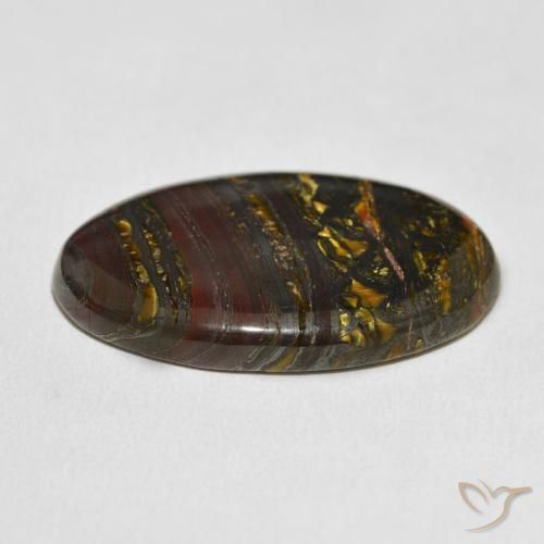 Matriz Olho de Tigre Multicolorido Natural 37.24ct, oval, Opaco