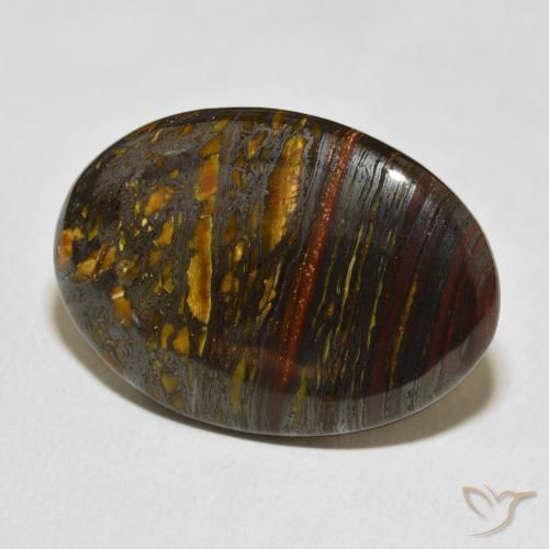 Matriz Olho de Tigre Multicolorido Natural 30.98ct, oval, Opaco