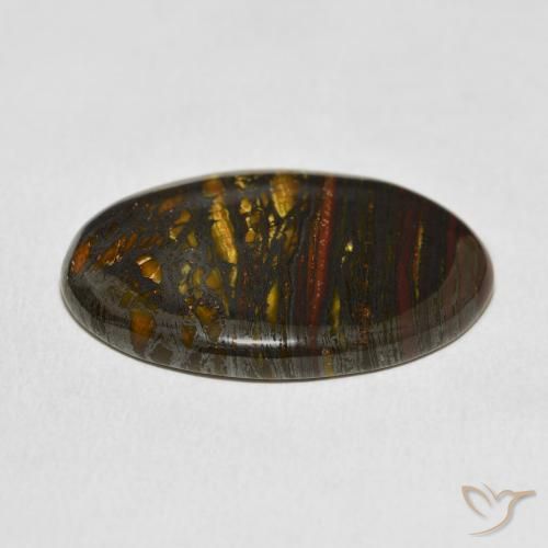 Matriz Olho de Tigre Multicolorido Natural 30.98ct, oval, Opaco