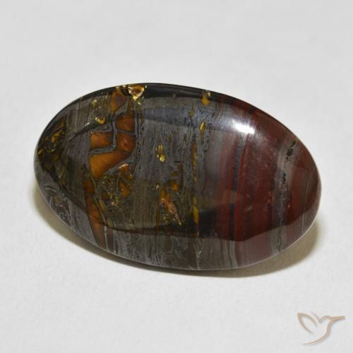 Matriz Olho de Tigre Multicolorido Natural 36.40ct, oval, Opaco