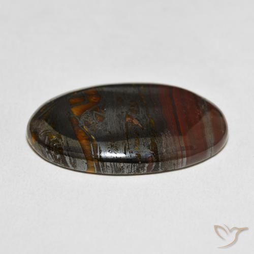 Matriz Olho de Tigre Multicolorido Natural 36.40ct, oval, Opaco