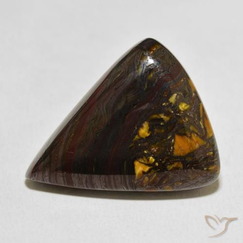 39.24ct Natural Multicolorido Matriz Olho de Tigre, Formato de pêra, Opaco