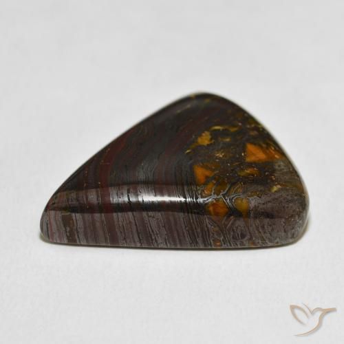 Matriz Olho de Tigre Multicolorido Natural 39.24ct, Formato de pêra, Opaco