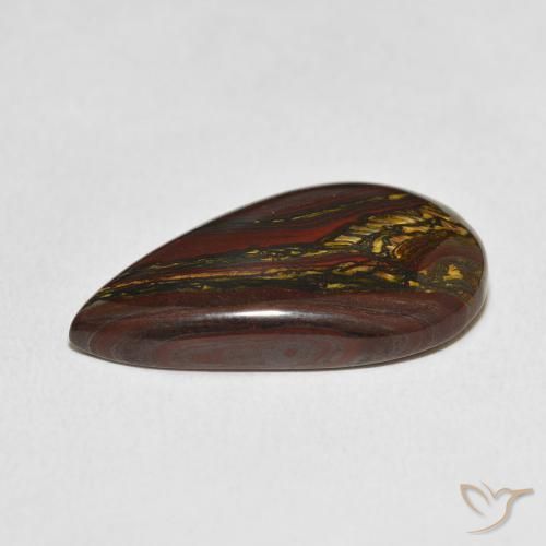 Matriz Olho de Tigre Multicolorido Natural 19.41ct, Formato de pêra, Opaco