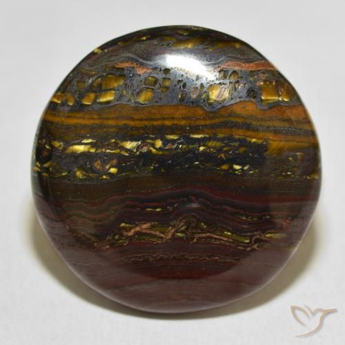 50.88ct Natural Multicolorido Matriz Olho de Tigre, Redondo, Opaco