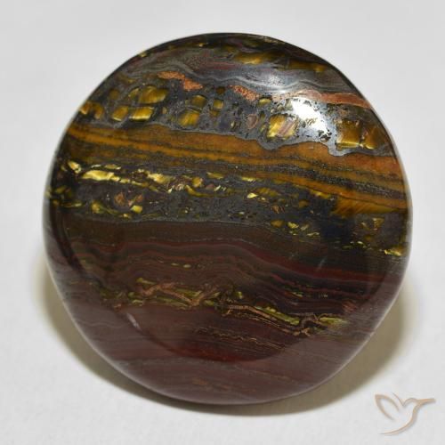Matriz Olho de Tigre Multicolorido Natural 50.88ct, Redondo, Opaco