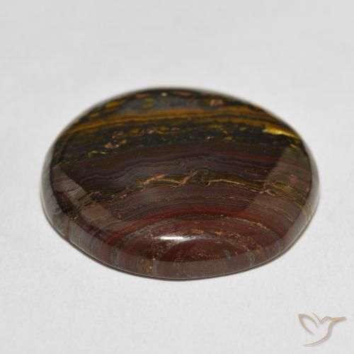 Matriz Olho de Tigre Multicolorido Natural 50.88ct, Redondo, Opaco