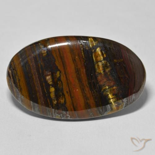 55.91ct Natural Multicolorido Matriz Olho de Tigre, oval, Opaco