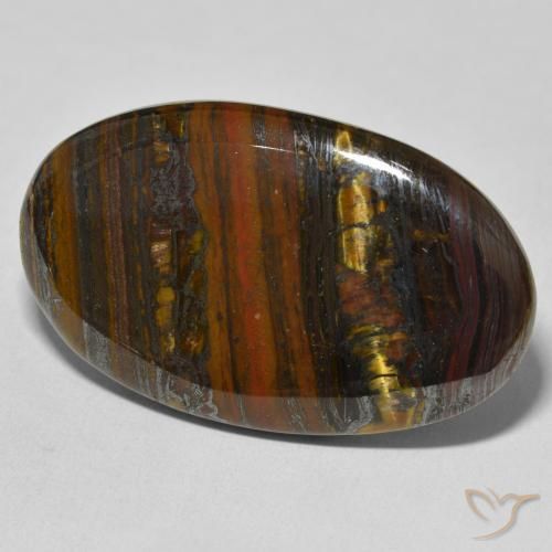 Matriz Olho de Tigre Multicolorido Natural 55.91ct, oval, Opaco
